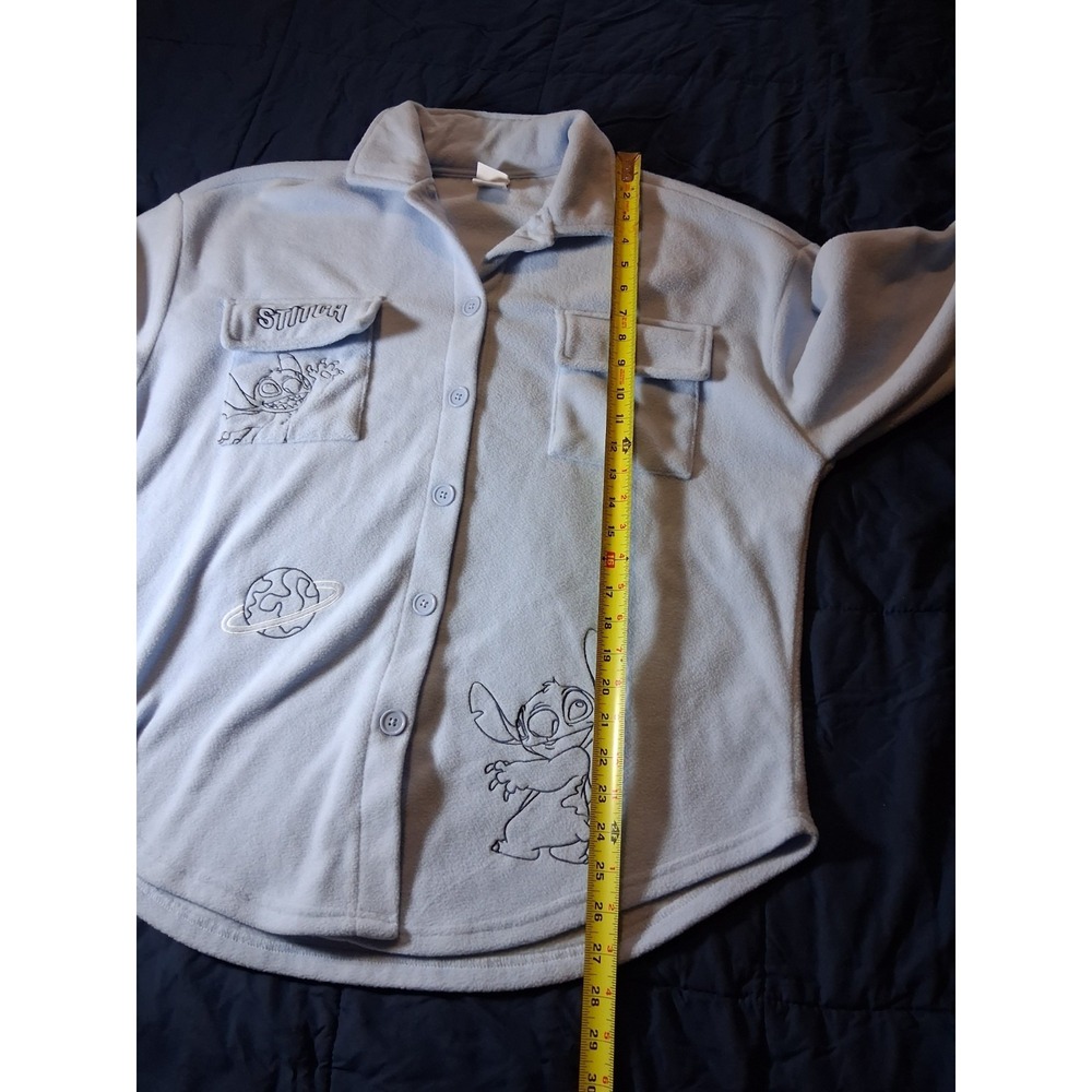 Disney Lilo & Stitch Fleece Button Up Shirt Women's Large 12/14 - Picture 3 of 6